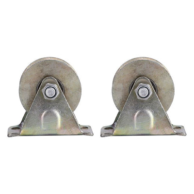 2pcs 2" V Type Wheel Track Rail W/ Bracket Sliding Gate Roller Steel