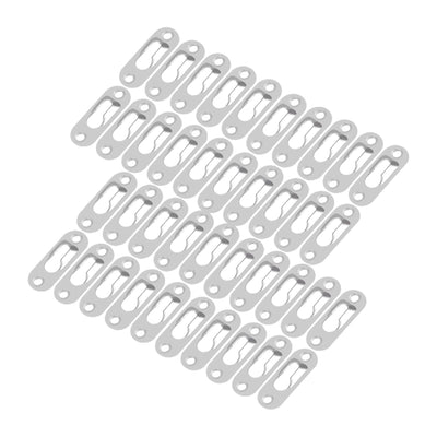 40 Pcs Silver Tone Metal Keyhole Hanger Fasteners for Picture Frames Hang Wall Indoor