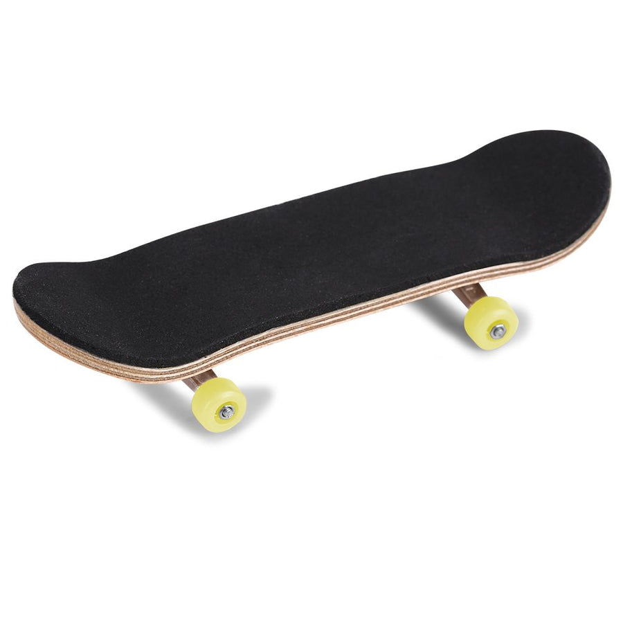 1Pc Maple Wooden Alloy Fingerboard Finger Skateboards With Box Reduce Pressure Gifts Yellow