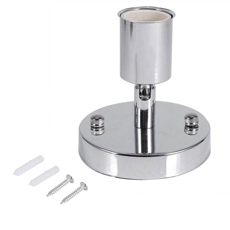 E27 Modern Retro Ceiling Light Wall Mounted Lamp Bulb Holder Socket 180° Rotating Silver