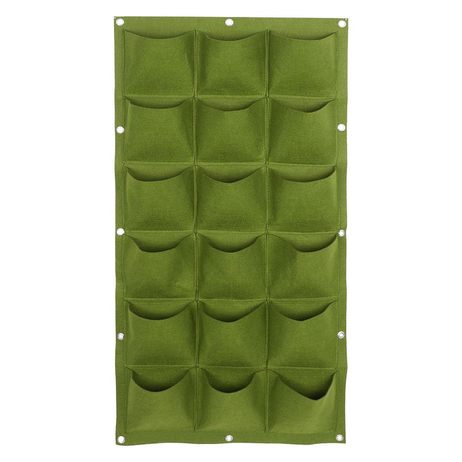 Planting Bag Garden Balcony Wall Vertical Flower Plants Hanging Planter (18 Pockets)