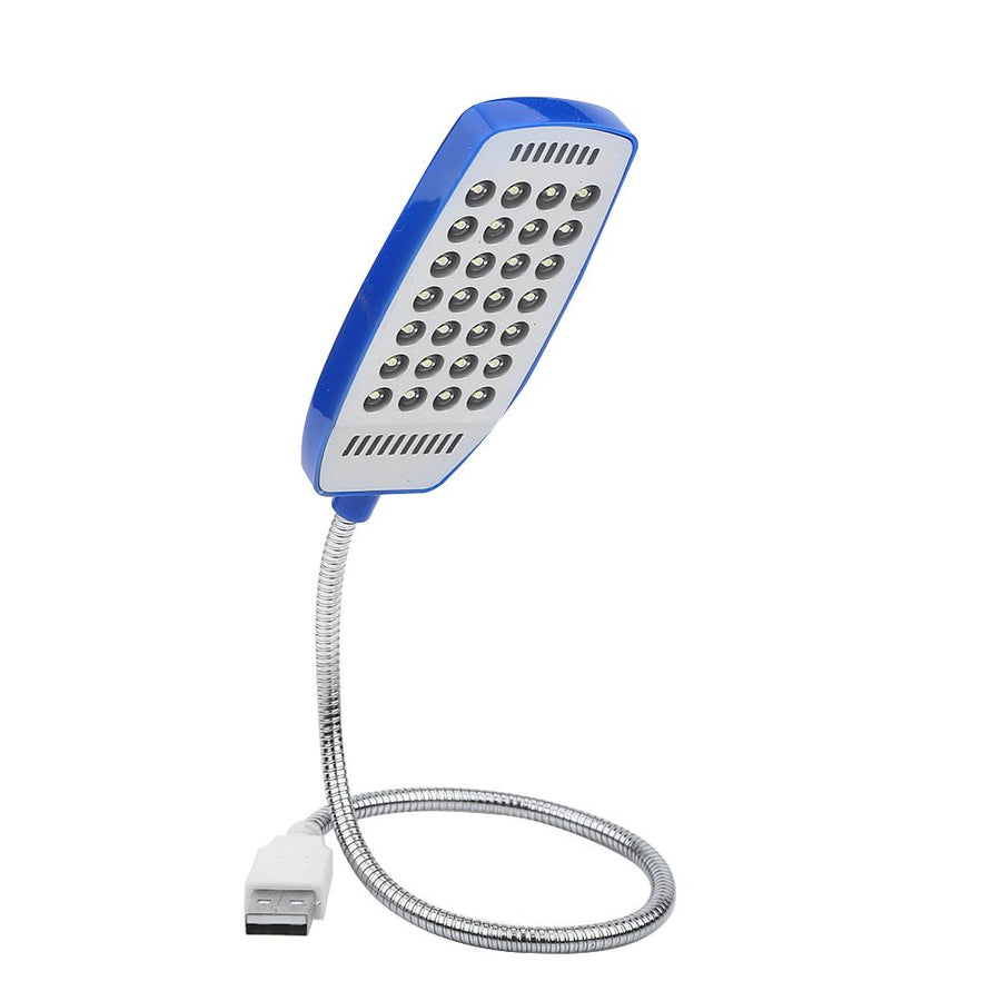 5V Flexible Gooseneck Mini USB 28 LED Portable Reading Light Computer Lamp With Switch Blue