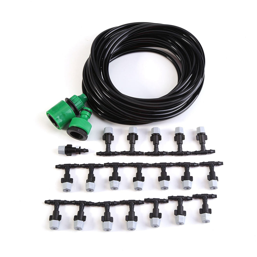 Water Misting Cooling System Hose Sprinkler Nozzle Garden Patio Micro Irrigation Set 10M