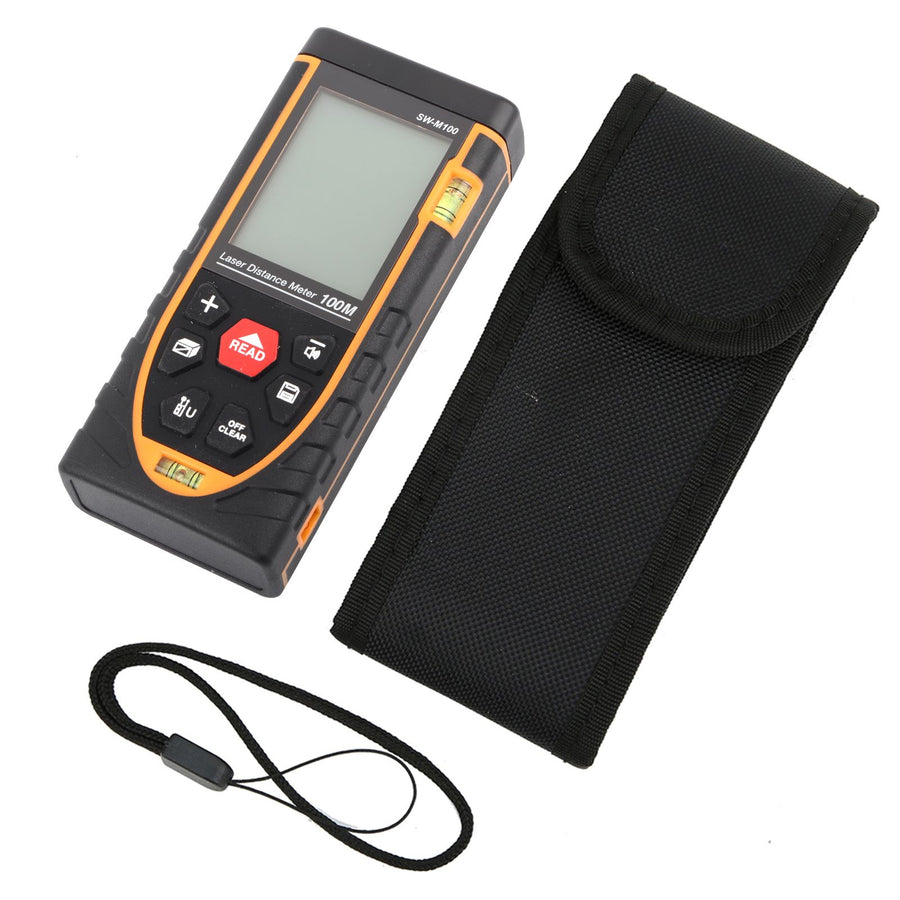 SNDWAY Handheld Digital Laser Distance Meter Self Calibration Length/Volume Measure Tool 100m