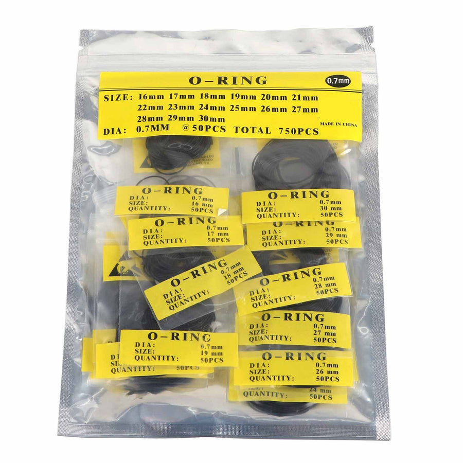 750pcs Set 12mm30mm Universal Rubber O Ring Watch Back Cover Seal Gaskets (0.7mm)