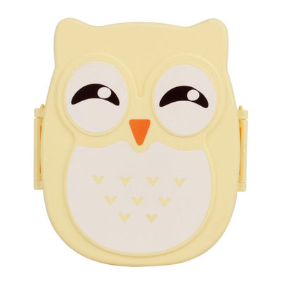 Plastic Portable Cartoon Owl Lunch Box Food Safe Microwave Storage Container