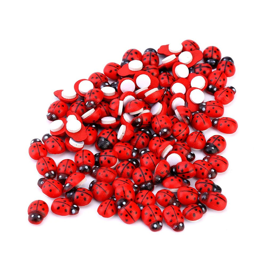 100pcs/bag Animal Wooden Ladybug Sponge Home Decoration Wall Sticker Craft For Children Kids