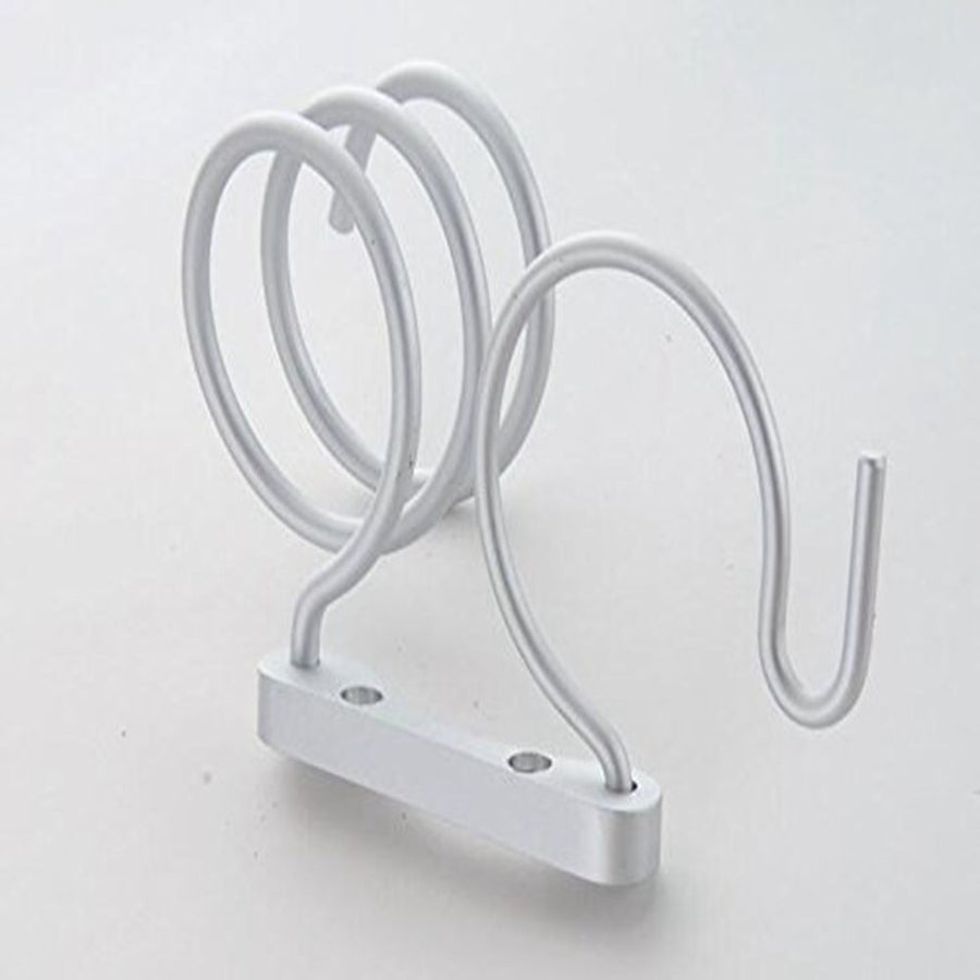 Hair Dryer Holder Stainless Steel Hair Dryer Holder Wall Hanging White High Load Capacity