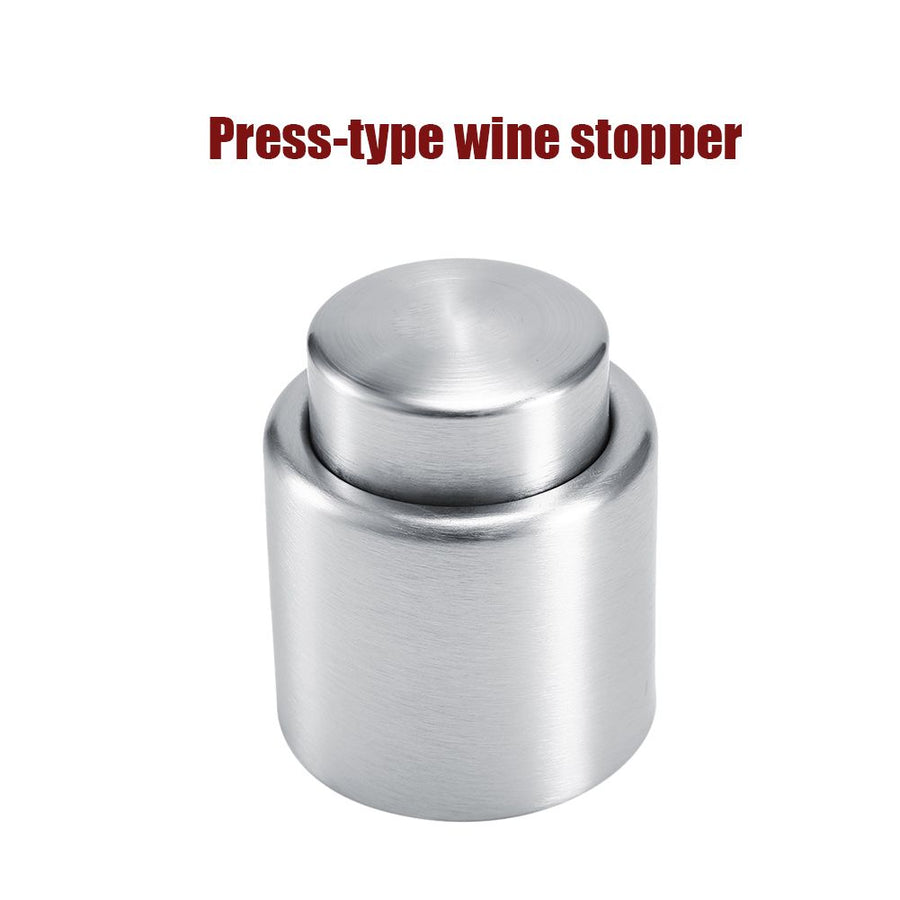 Stainless Steel Vacuum Sealed Wine Champagne Red Wine Cork Storage Bottle Stopper Cap Barware