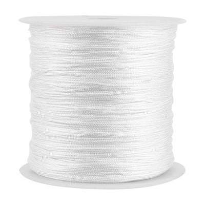 100M x 0.8mm Nylon Chinese Knot Cord Rattail Macrame Shamballa Thread String White