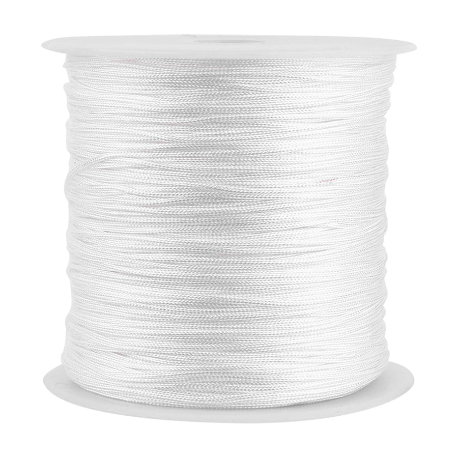 100M x 0.8mm Nylon Chinese Knot Cord Rattail Macrame Shamballa Thread String White