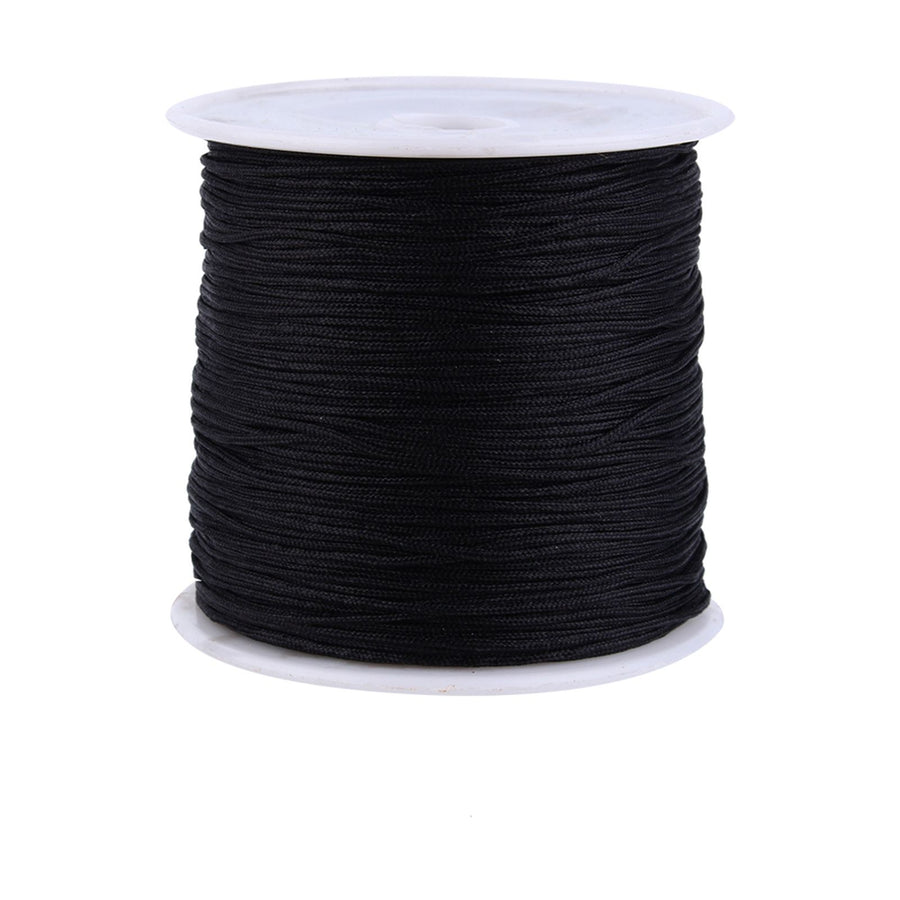 100M x 0.8mm Nylon Chinese Knot Cord Rattail Macrame Shamballa Thread String Black