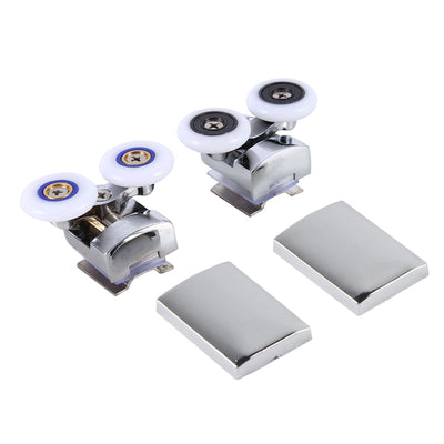 Twin Top Bottom Zinc Alloy Shower Door Rollers Runners Wheels 26mm Wheel