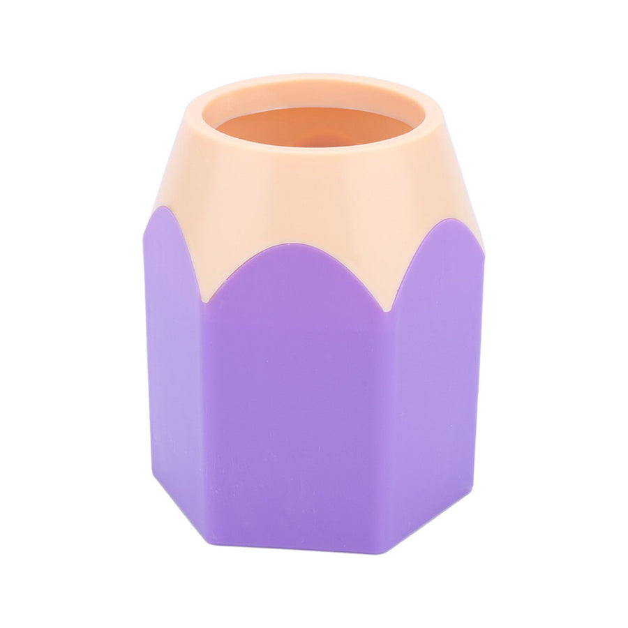Creative Makeup Brush Holder Pen Vase Pencil Pot Stationery Box Desk Container(Purple)