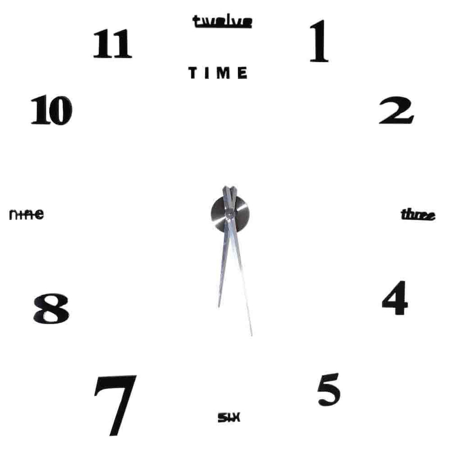 Modern DIY Large Wall Clock Kit 3D Mirror Surface Sticker for Home Office Room