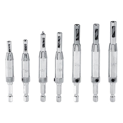 7 Sizes Hole Saw Centering Hinge Twisted Drill Bits DIY Woodwork Reaming Cabinet Tools