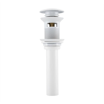 Kitchen Bathroom Basin Sink White Coating Brass Pop Up Drain Stopper with Overflow Hole