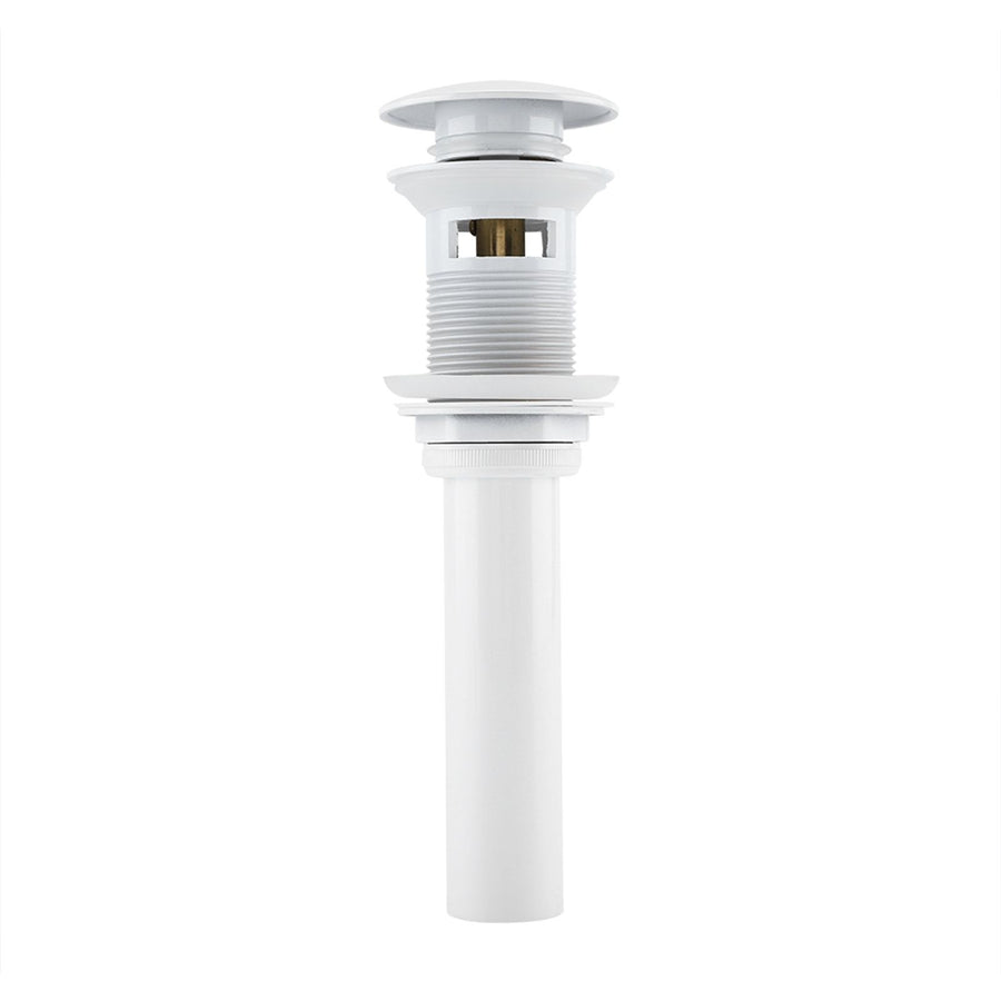 Kitchen Bathroom Basin Sink White Coating Brass Pop Up Drain Stopper with Overflow Hole