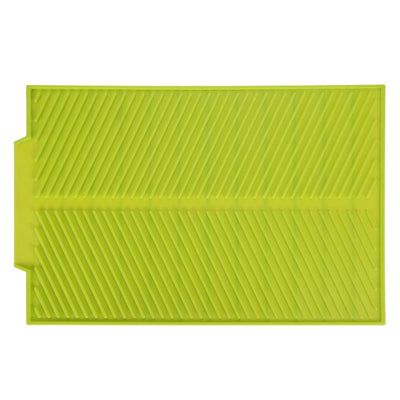 Rectangle Silicone Drain Mat Drying Dishes Pad Heat Resistant Slip proof Tray(Green)