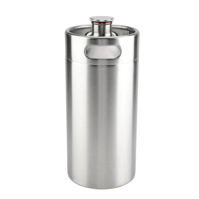 4L Mini Stainless Steel Beer Barrel with Spiral Cover Lid Practical Home Hotel Supplies