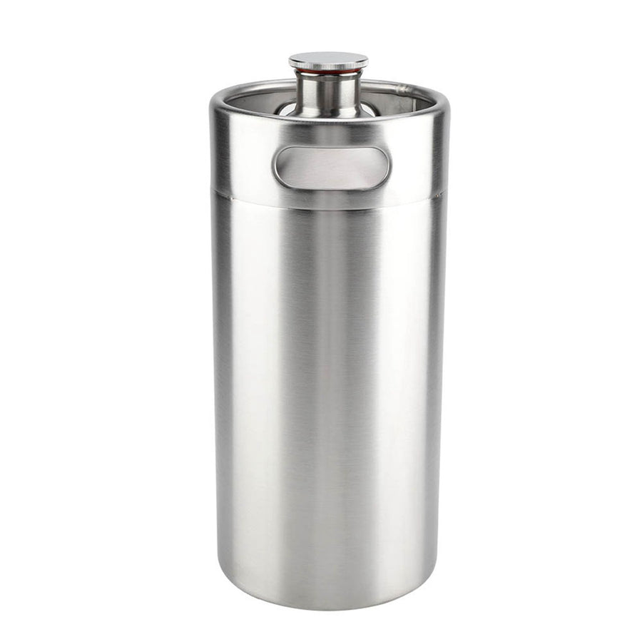 4L Mini Stainless Steel Beer Barrel with Spiral Cover Lid Practical Home Hotel Supplies