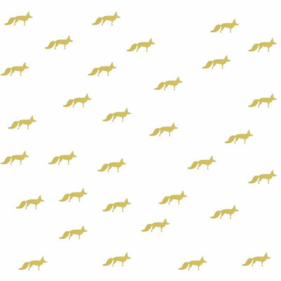Vinyl Wall Sticker Fox Shaped Decal for Nursery Dormitory Bedroom Home Decoration(Gold)