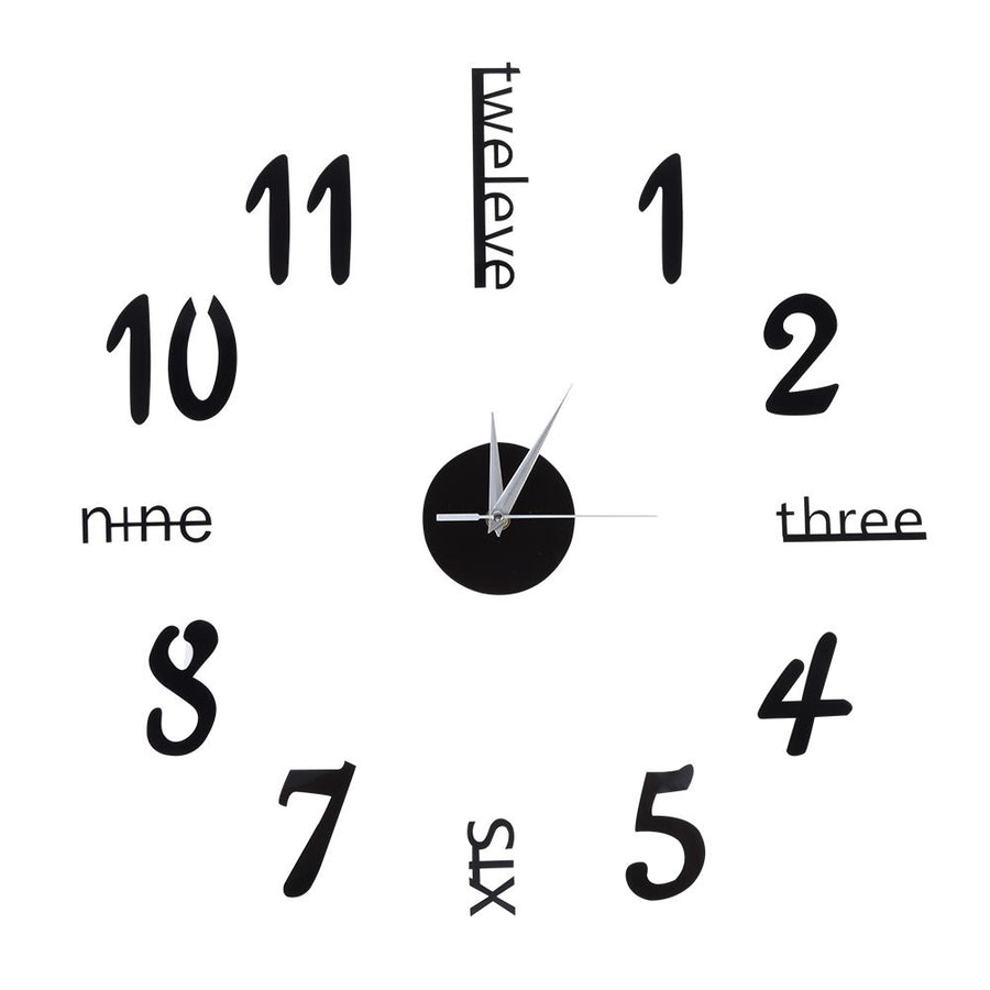 Wall Sticker digital clock stickers Wall Clock DIY 3D Decorative Wall Clock for Home Black
