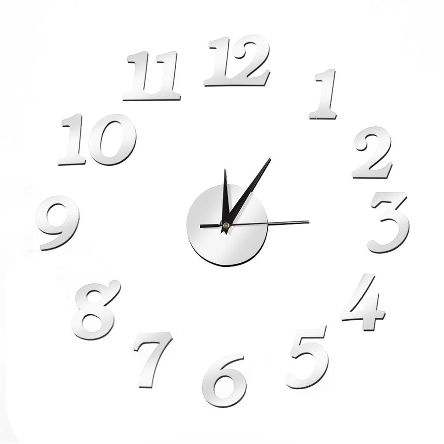 Muto Frameless Grande Orologio a Muro 3D Specchio Adesivo Wall Sticker Home Decoration