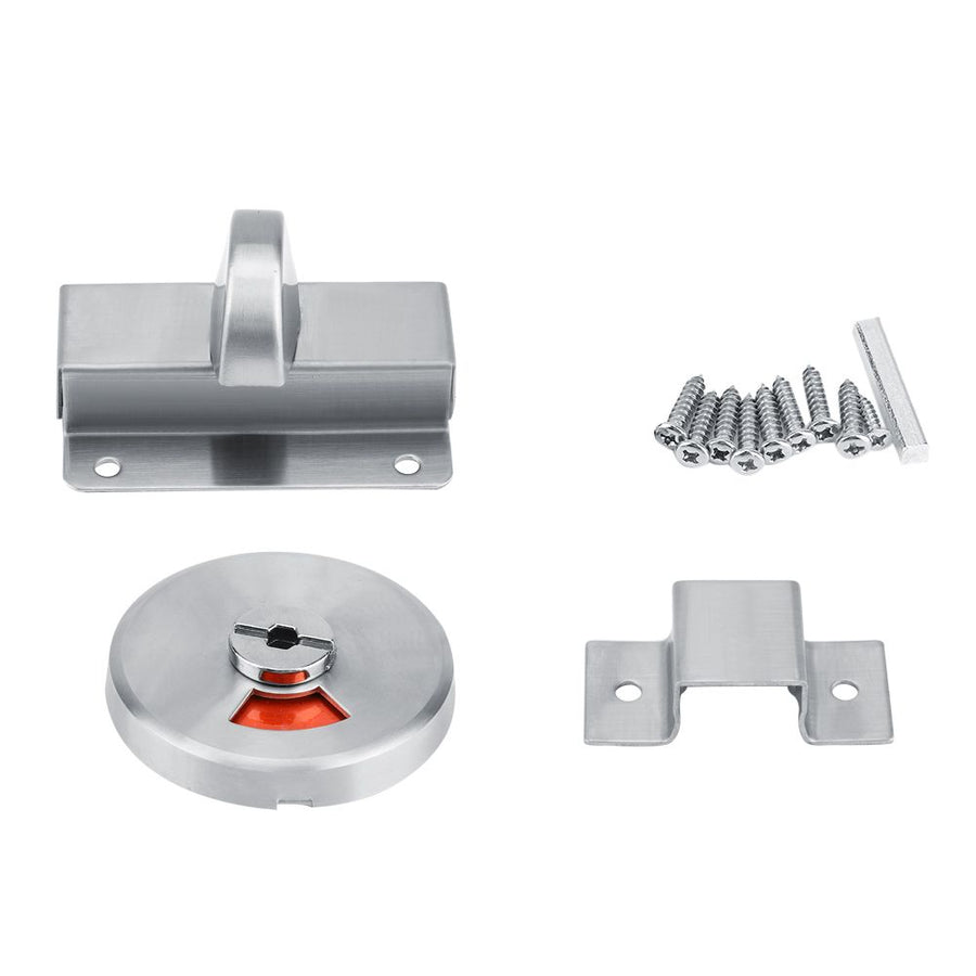 Bathroom Restroom Toilet Privacy Bolt Door Lock with Vacant Engaged Indicator and Screw Fitting