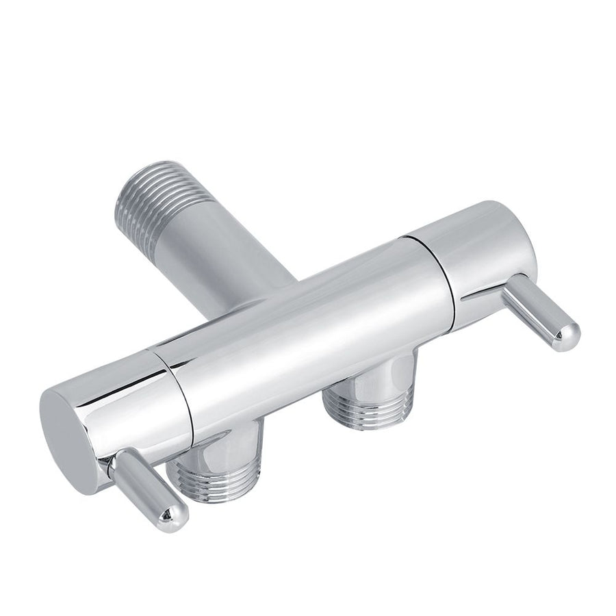 Brass Two Way Valve Faucet Outlet Water Distribution Polishing for Toilet Washing Machine