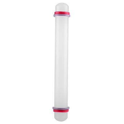 9in Non Stick Plastic Rolling Pin with Ring Fondant Cake Cookie Dough Roller Baking Tool
