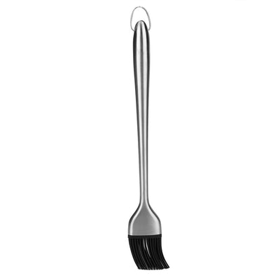Stainless Steel Handle Silicone Head Basting Barbecue Oil Brush BBQ Roasting Tool (30cm)