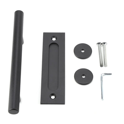 Black Heavy Duty Carbon Steel Sliding Barn Door Closet Pull Handle Wooden Gate Hardware