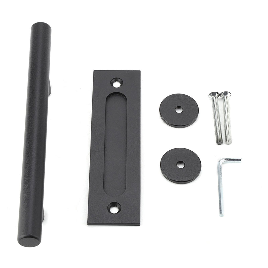 Black Heavy Duty Carbon Steel Sliding Barn Door Closet Pull Handle Wooden Gate Hardware