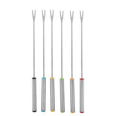 6pcs/Set Stainless Steel Chocolate Cheese Dessert Fondue Pot Forks Kitchen Tool Tableware