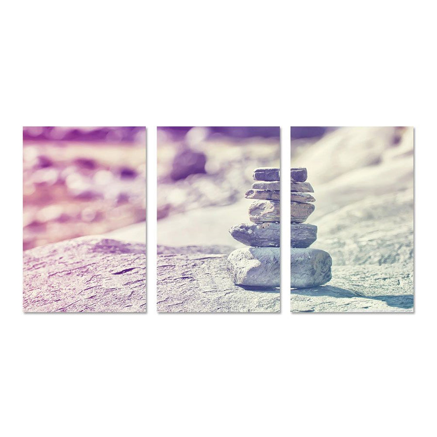 3Pcs Stone Pattern Canvas Wall Art Painting Printed Picture for Home Office Decor