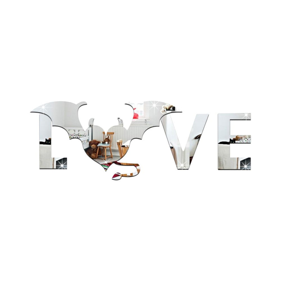 Love and Bat Pattern Wall Sticker for Living Room Backdrop Wall Bedroom
