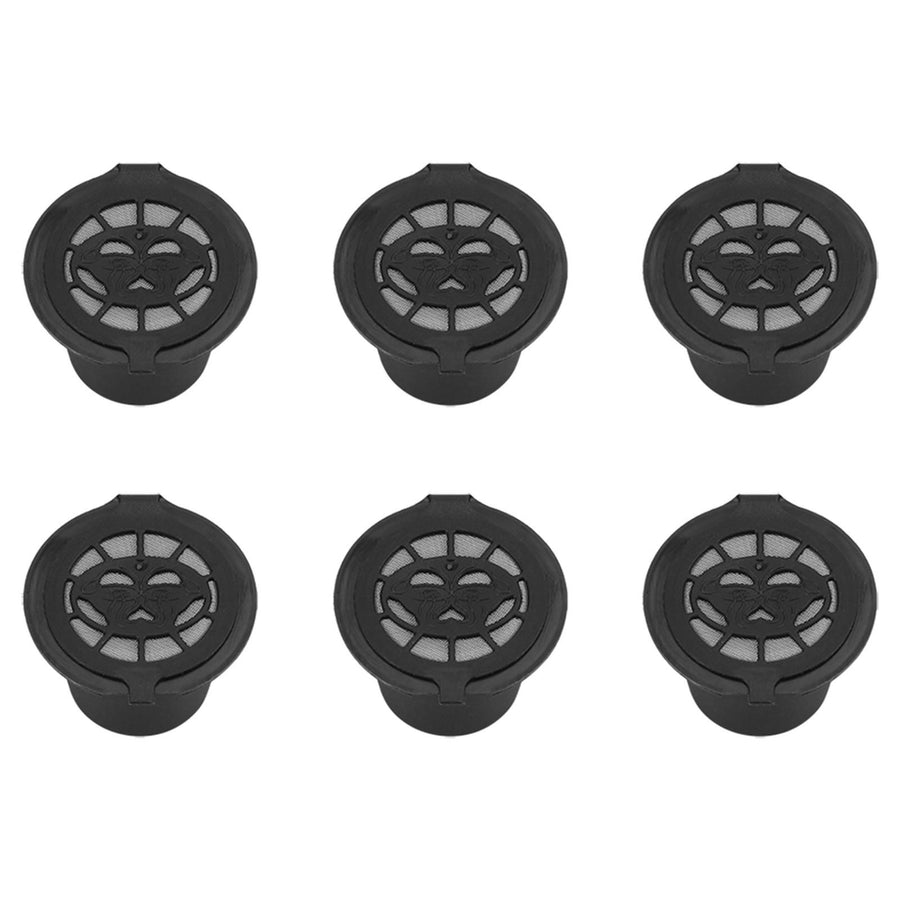 6Pcs Plastic and Stainless Steel Refillable Reusable Coffee Capsule Filters Baskets Replacement