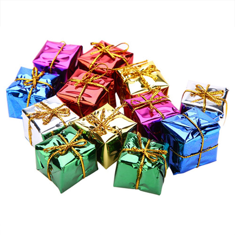 12PCS Gift Box Pendant Hanging Ornament for Christmas Tree Xmas Parties Decor