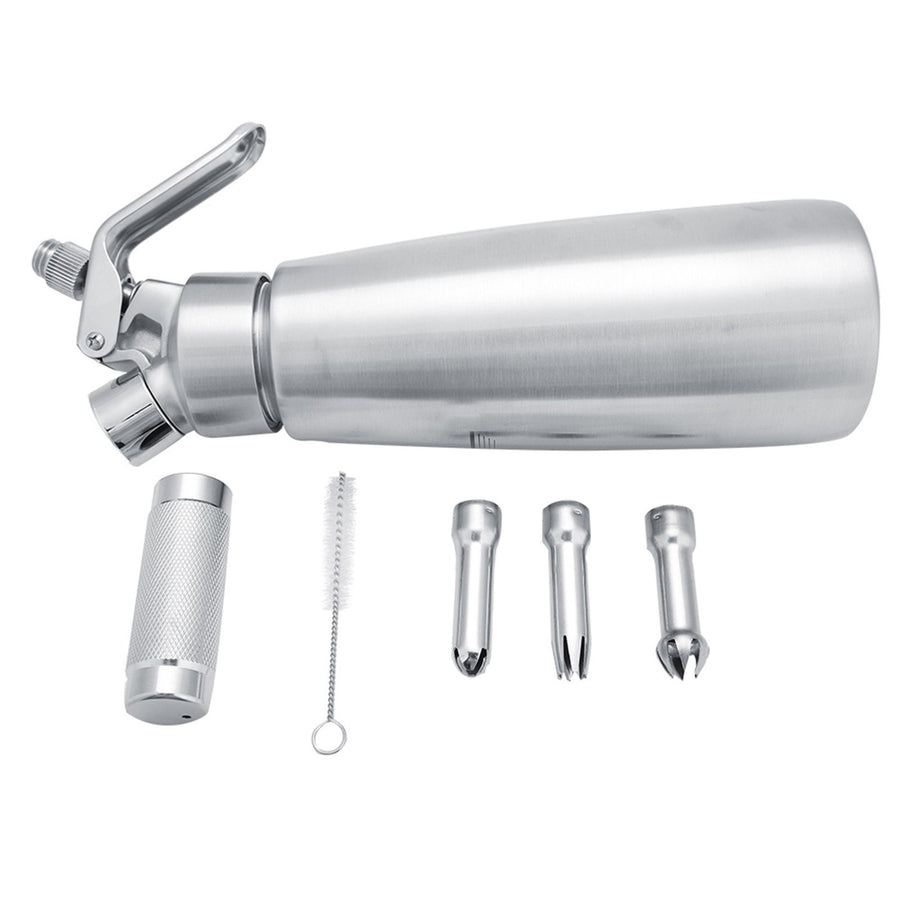 Stainless Steel Whipped Cream Dispenser Bundle With Three Nozzles 1000ml