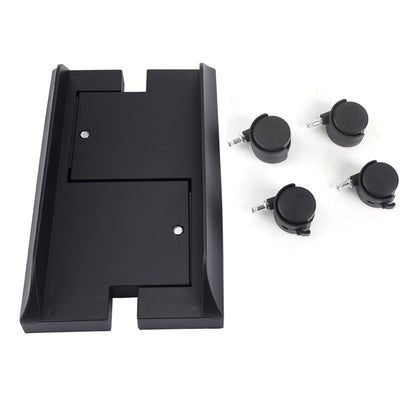 Removable Computer Case Stand Holder Bracket Desktop Mainframe Storage Rack with Brake(Black)