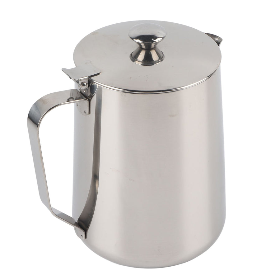 Stainless Steel Coffee Cup Mug Milk Frothing Pitcher Jug with Lid for Latte Coffee Art(1000ml)