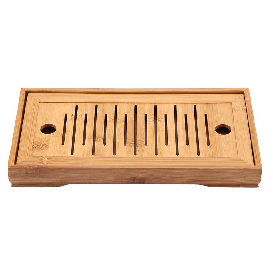 1Pc Bamboo Mini Tea Serving Tray Chinese Gongfu Tea Plate for Home Office Table