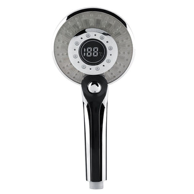 3 Spraying Mode Digital Display Handheld Shower Head with 3-color Temperature Control LED Light