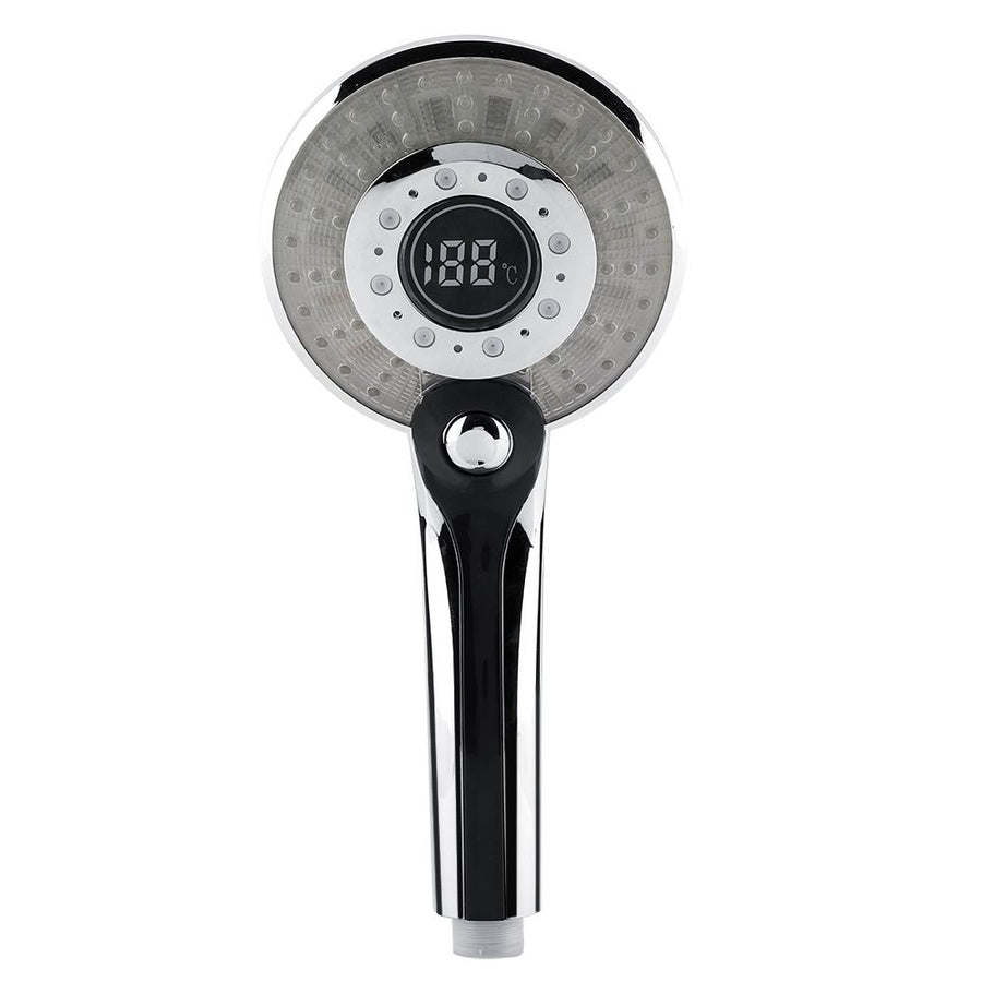 3 Spraying Mode Digital Display Handheld Shower Head with 3-color Temperature Control LED Light
