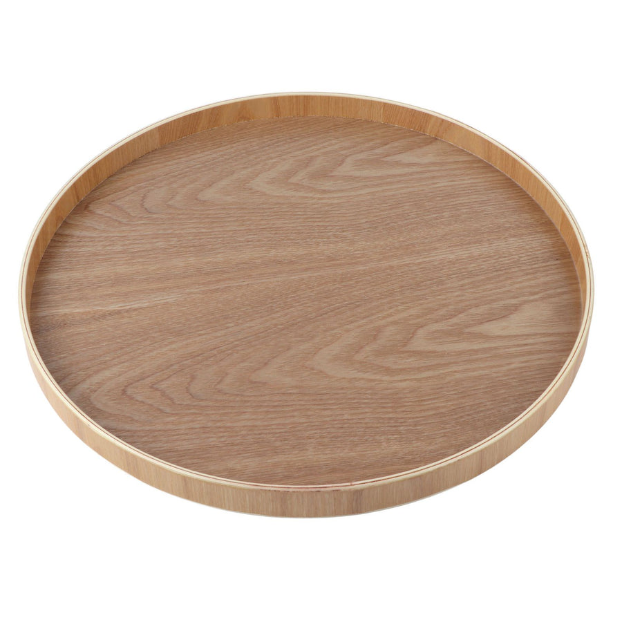 Round Shape Solid Wood Tea Coffee Snack Food Meals Serving Tray Plate Restaurant Trays Wooden