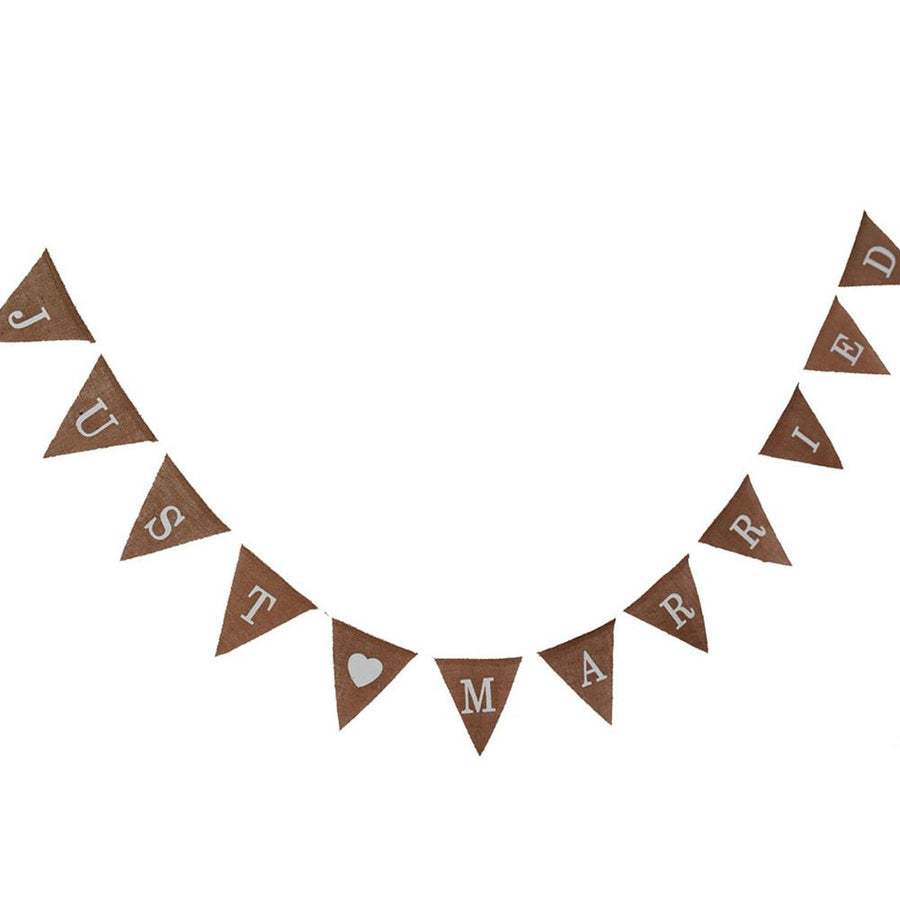 Burlap Triangle Banner Hanging Flags for Party Wedding Bridal Proposal Decoration 01