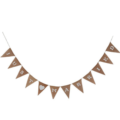 Burlap Triangle Banner Hanging Flags for Party Wedding Bridal Proposal Decoration 02