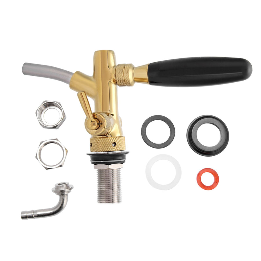 G5/8 Chrome Plating Stainless Steel Adjustable Beer Dispenser Tap Faucet for Home Bar(Gold)