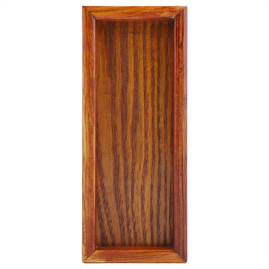 Rectangle Wooden Tea Tray Serving Table Plate Snacks Food Storage Dish for Hotel Home(20*8cm)
